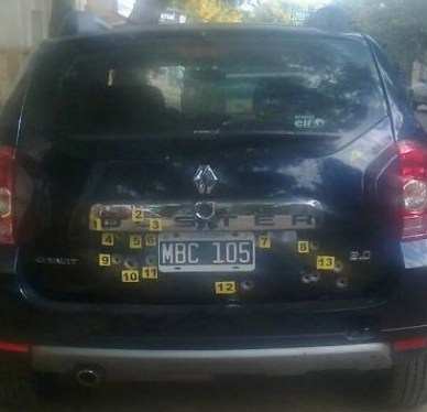 auto baleado villa elisa