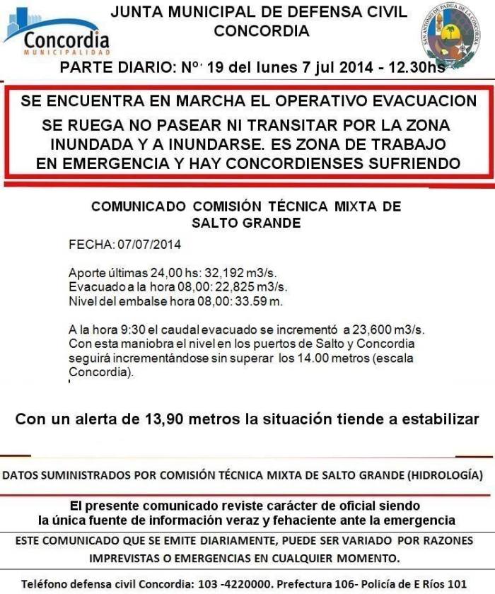 creciente parte oficial