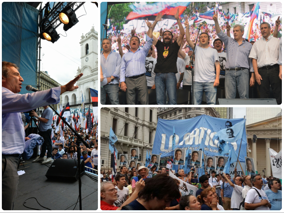 Domínguez y Urribarri en acto de agrupación Martín&nbsp;Fierro