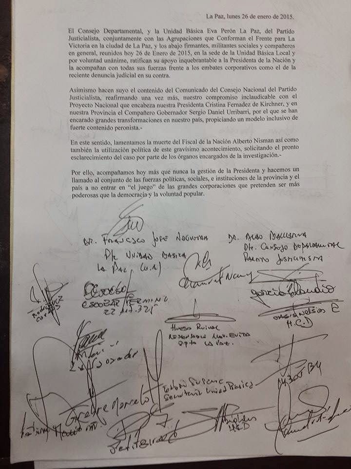 documento CFK nisman