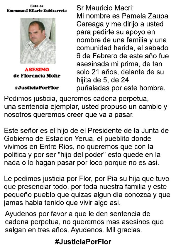 justicia por florencia puerto yeruá asesinato