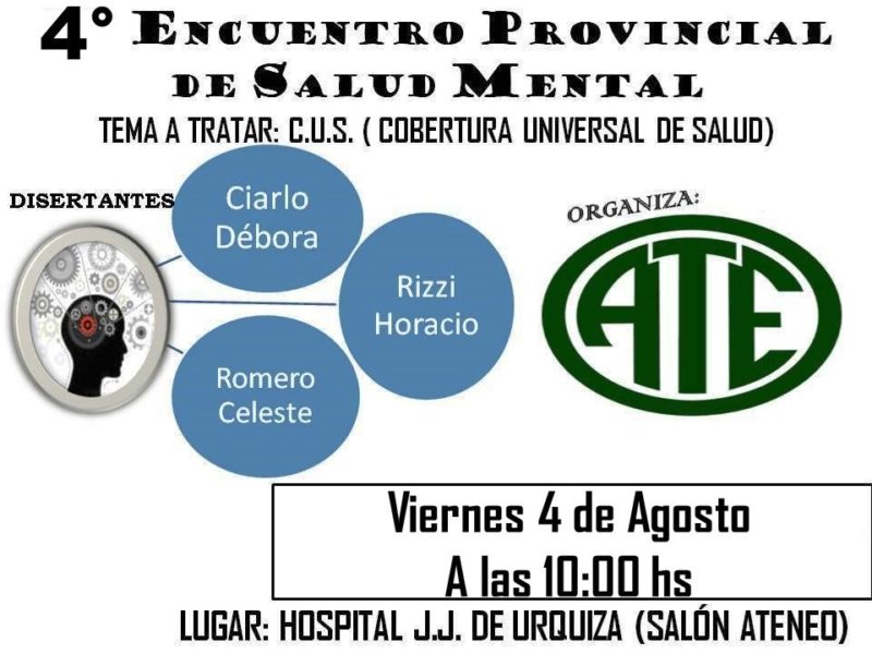 Invitan a Encuentro provincial de Salud&nbsp;Mental