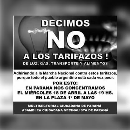 Multisectorial contra tarifazos