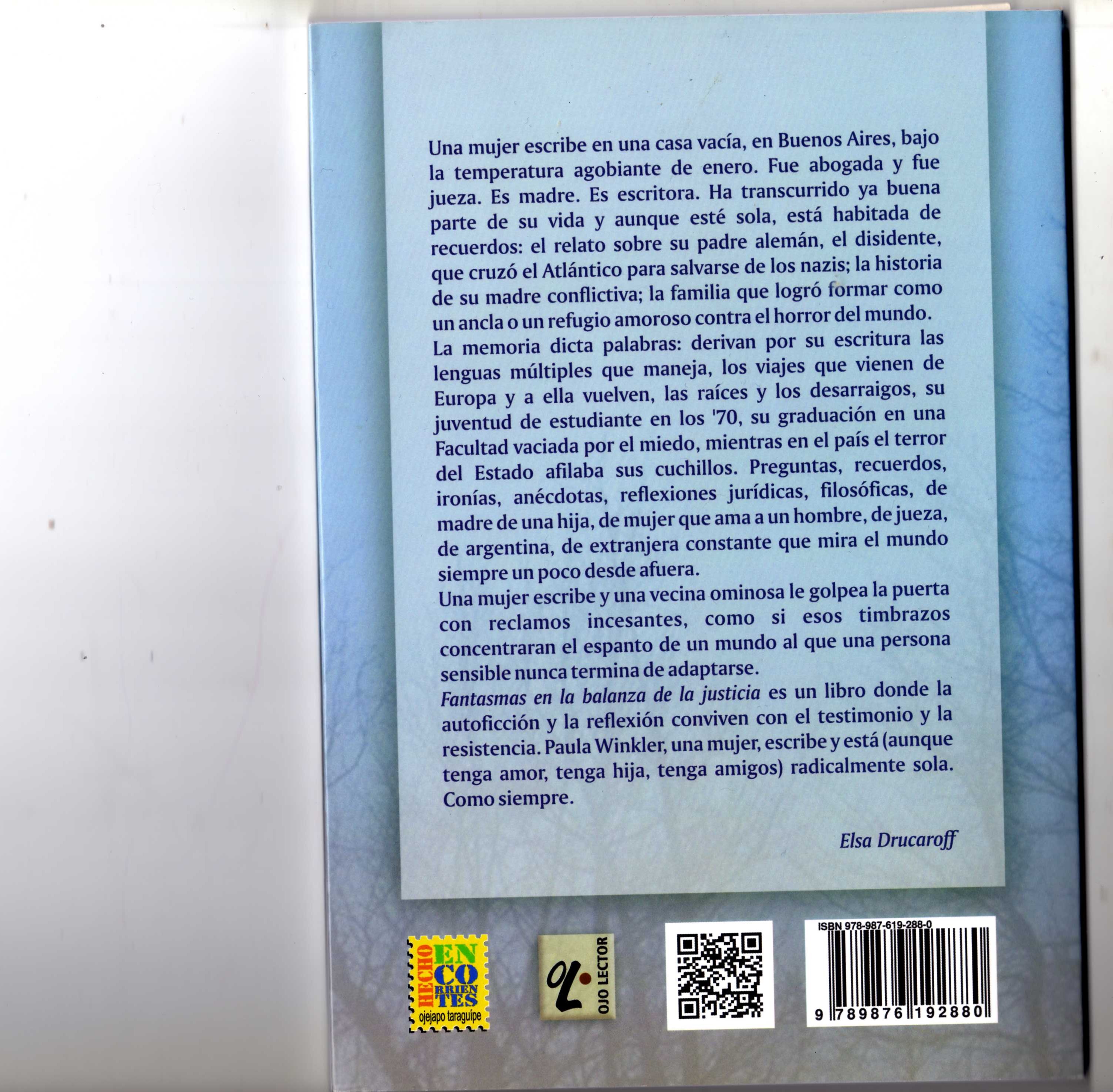 Libro Winkler 12 - Fantasmas en la balanza de la justicia - (contratapa)