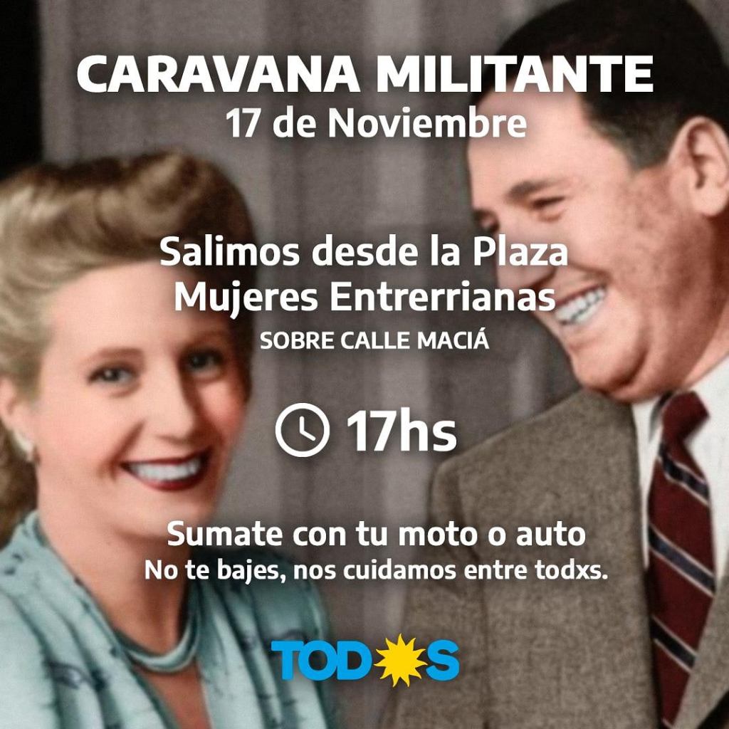 Caravana y banderazo por el Día de la&nbsp;Militancia