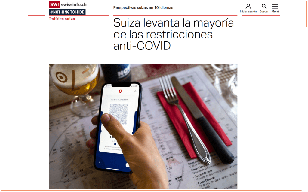Suiza levanta restricciones