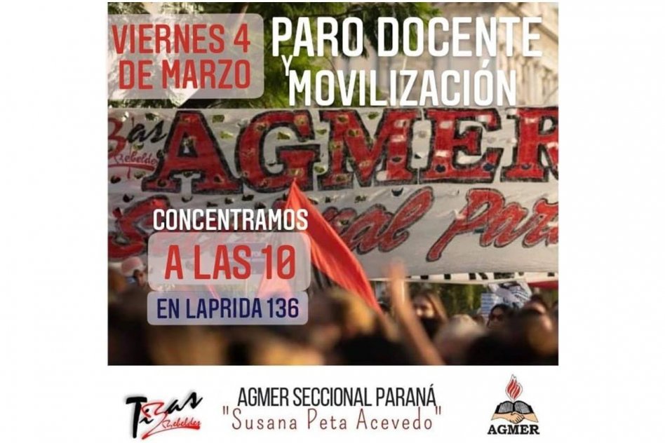 Sindicato docente AGMER rechazó la oferta salarial de&nbsp;Bordet