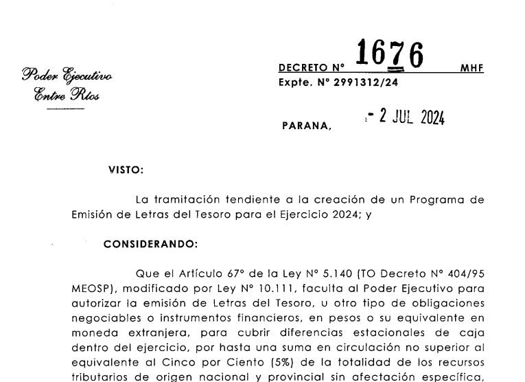 Nueva emisión en Entre&nbsp;Ríos