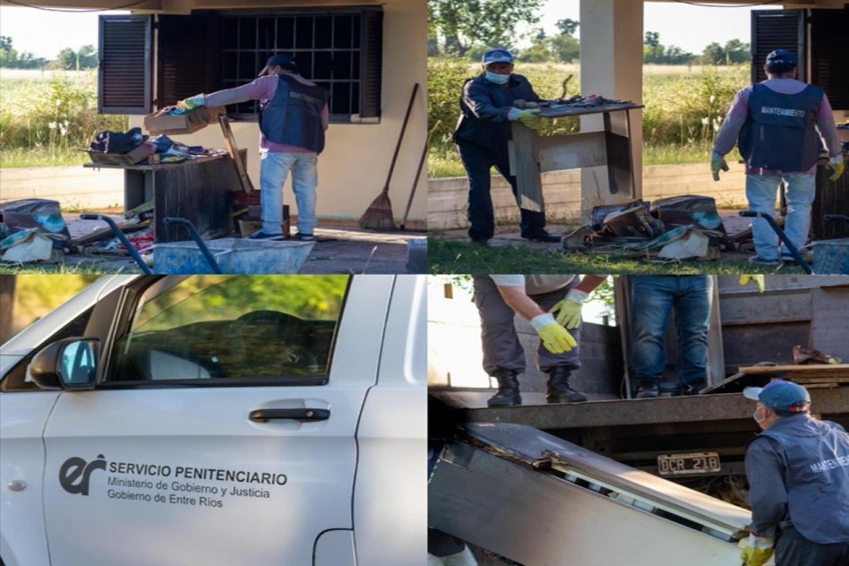 Presos refaccionan una escuela