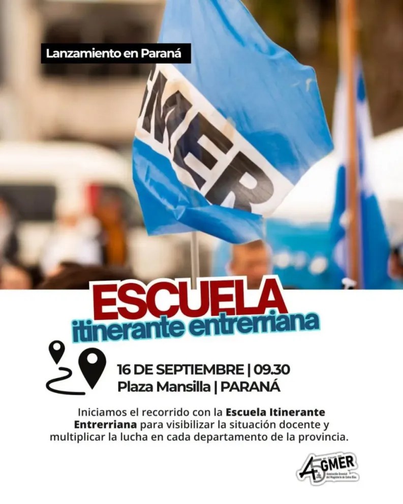 Agmer lanza la Escuela Itinerante Entrerriana